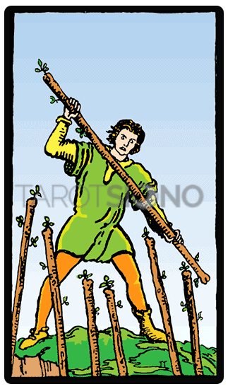 Siete de Bastos Tarot